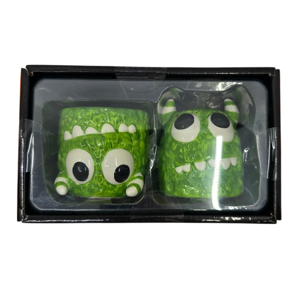Jack O’ Lantern Lane Green Monster Halloween Salt & Pepper Shaker Set NEW